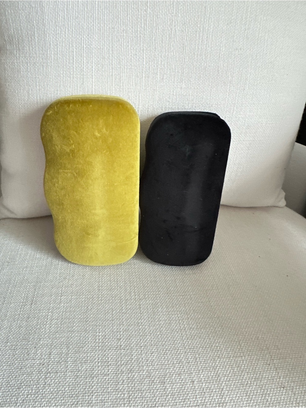 Gucci Velvet Sunglass Cases in Chartreuse and Black